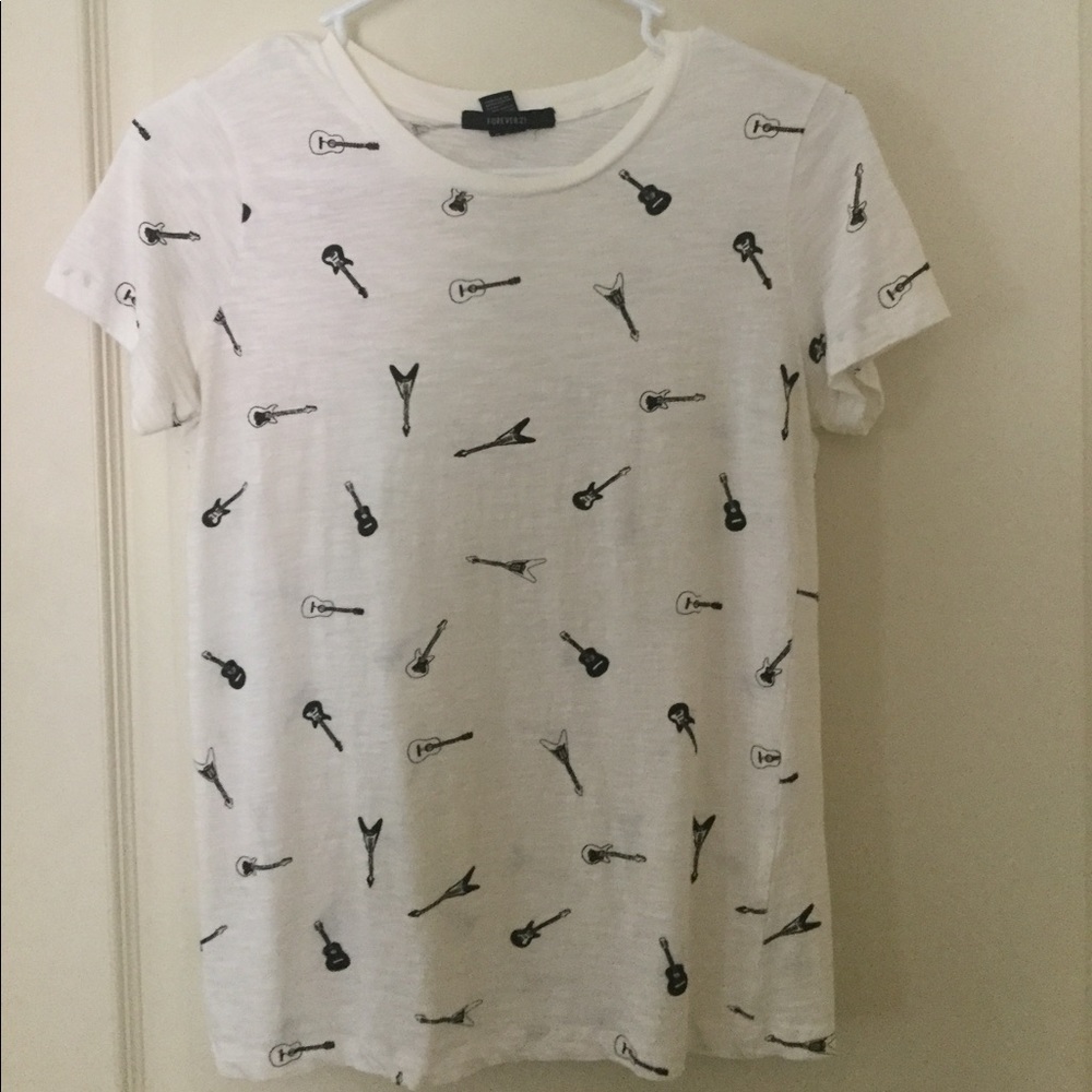 Forever 21 Guitar Short Sleeved Top
